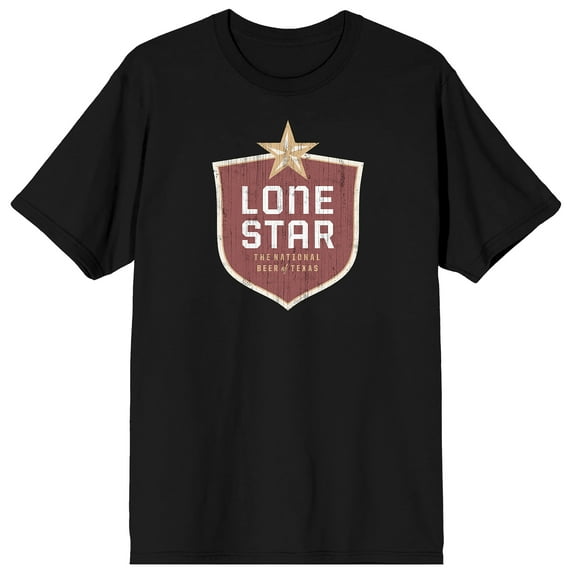 Lone Star The National Beer of Texas Men's Black Short Sleeve Tee-6XL