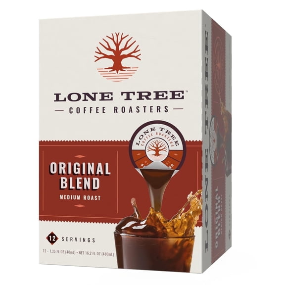 Lone Tree Single-Serve Coffee Pods  Premium 100% Arabica Liquid Concentrate  Smooth & Bold Medium Original Roast  12 Pods  Ready Hot or Iced