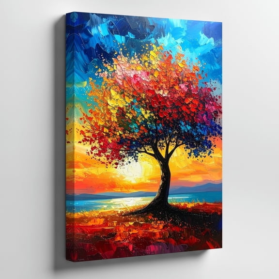 Lone Tree Landscape Wall Art Print, Modern Decor