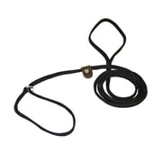 Lone Wolf 3647-BK Flat Braided Rope Lead with Slip, Black - 0.25 in.