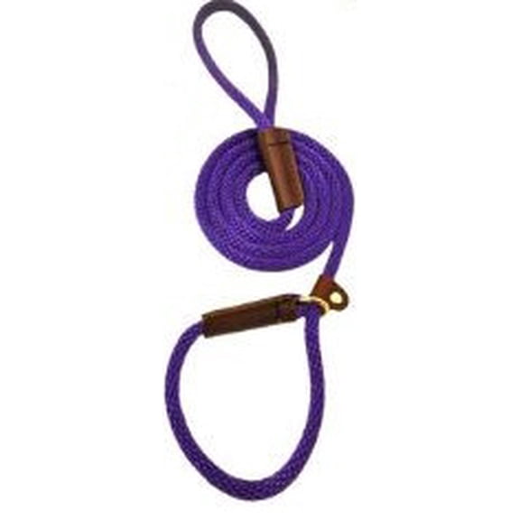 Lone Wolf 3649-PU Lone Wolf Solid Round 0.38 in. Braided Rope Lead with Slip, Purple