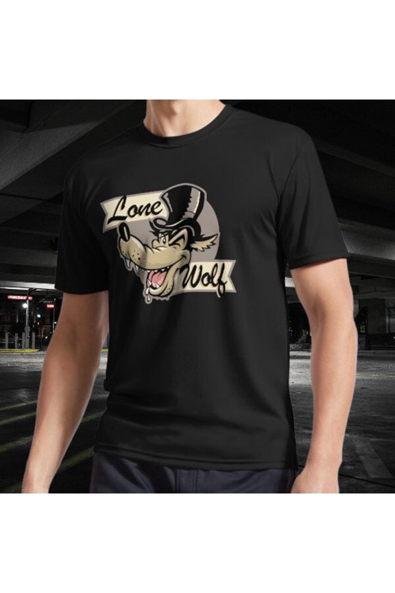 Lone Wolf Active Logo T-Shirt Funny Size Mode American T-shirt