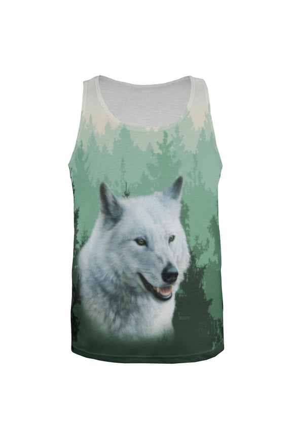 Lone Wolf All Over Adult Tank Top - 2X-Large