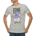 thumbnail image 1 of Lone Wolf Graphic Design Ring Spun Combed Cotton Short Sleeve Deluxe Jersey T-Shirt - Heather Grey 3XL, 1 of 4
