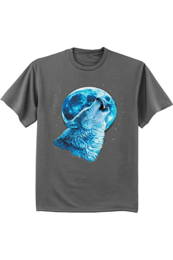 Lone Wolf Howling at the Moon T-shirt Men's Graphic Tee