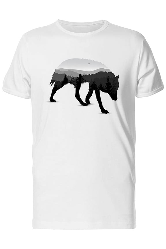 Lone Wolf Landscape Texture T-Shirt Men -Image by Shutterstock, Male x-Large