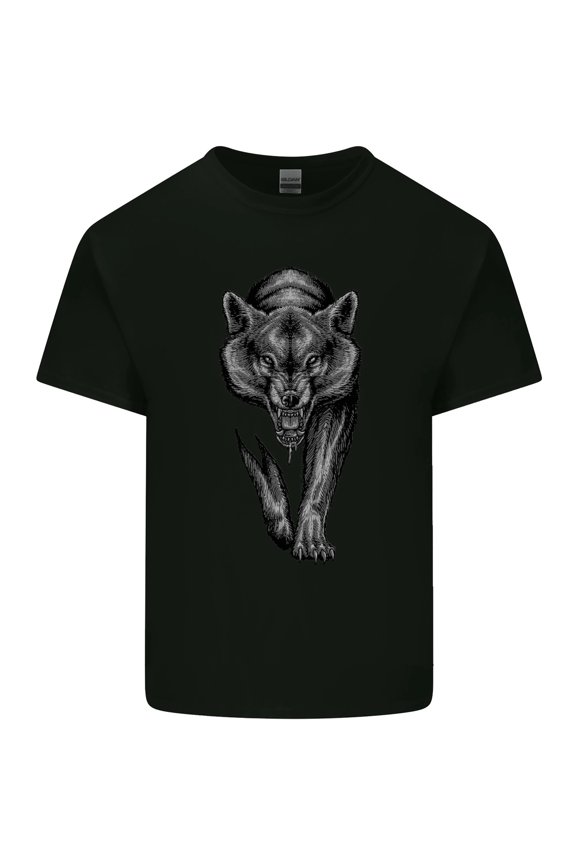 Lone Wolf Mens Cotton T-Shirt Tee Top
