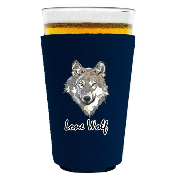 Lone Wolf Pint Glass Coolie (Navy)