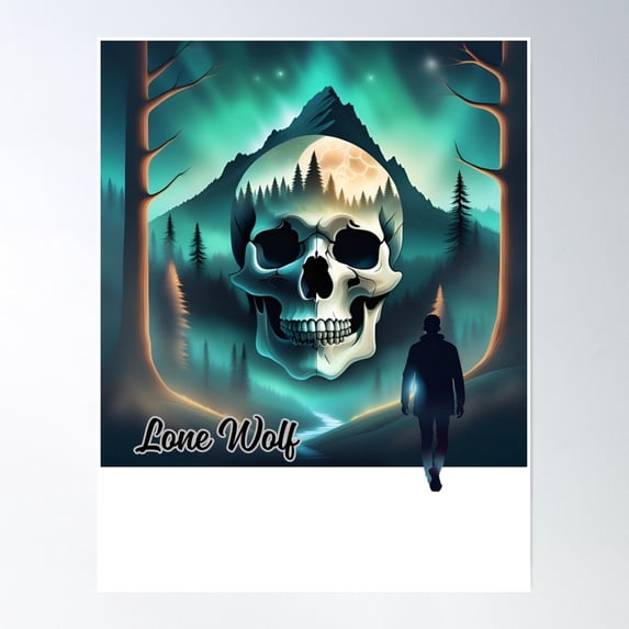 Lone Wolf Poster Wall Art, Modern Wall Decor, 8x12 UNFRAMED