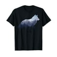 thumbnail image 1 of Lone Wolf Survives The Mountain Silhouette Art T-Shirt, 1 of 5