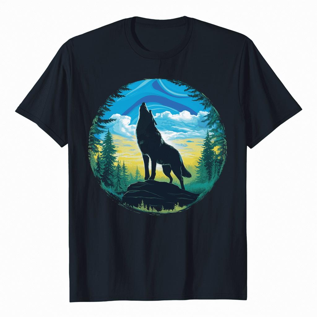 Lone Wolf Survives The Mountain Silhouette Art T-Shirt Lone Wolf Survives The Mountain Silhouette Art T-Shirt