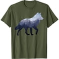 thumbnail image 1 of Lone Wolf Survives The Mountain Silhouette Art Unisex T-Shirt for Men Women Kids Toddler,Military Green Color,Size YS, 1 of 5
