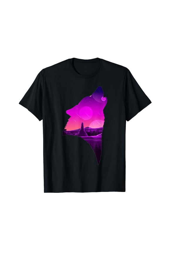 Lone Wolf Survives The Mountain Silhouette Wildlife Themed T-Shirt