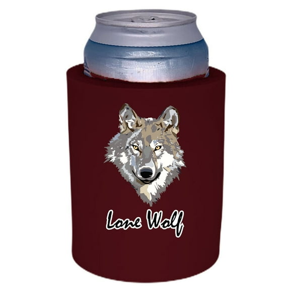 Lone Wolf Thick Foam Old School Can Coolie (Burgundy)