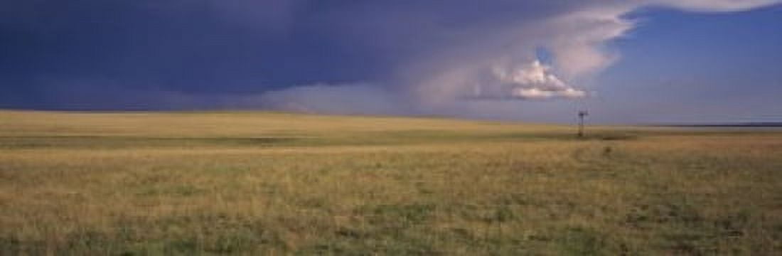 Lone windmill in a field New Mexico USA Canvas Art - Panoramic Images (36 x 12)