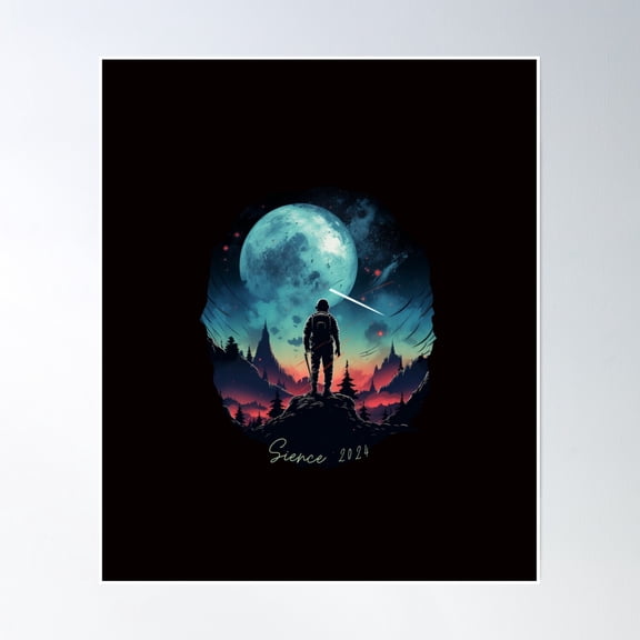 Lonely Amoung Space View Poster Wall Art, Modern Wall Decor, 12x18 UNFRAMED