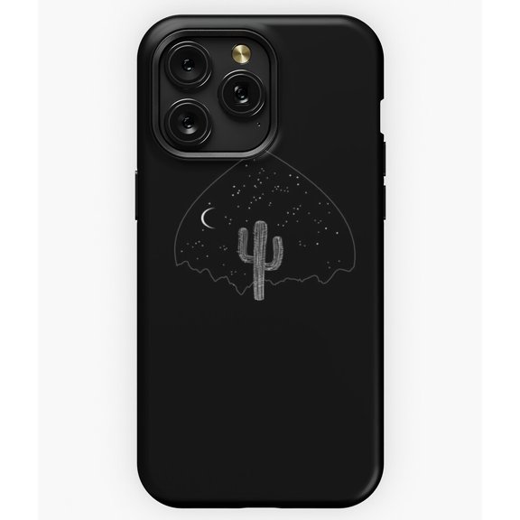 Lonely Cactus in the Desert Solitary Plant A3520 Phone Case for iPhone 11 to 17 Pro Max