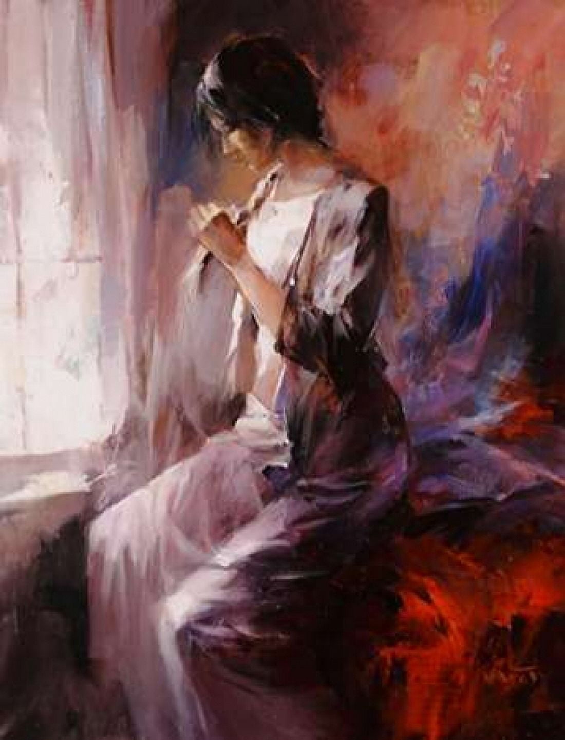 Lonely Girl Canvas Art - Willem Haenraets (24 x 30)