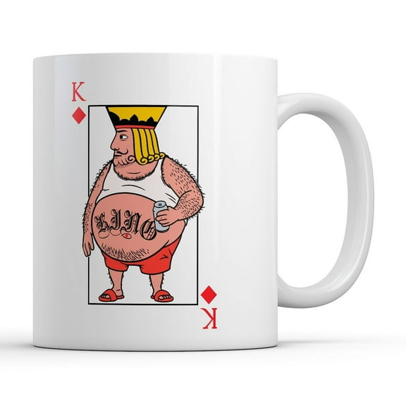 Lonely King Of Diamonds Mug Funny Sarcastic Playing Card Graphic Novelty Coffee Cup