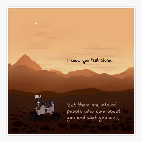 Lonely Mars Curiosity Rover Space Sticker