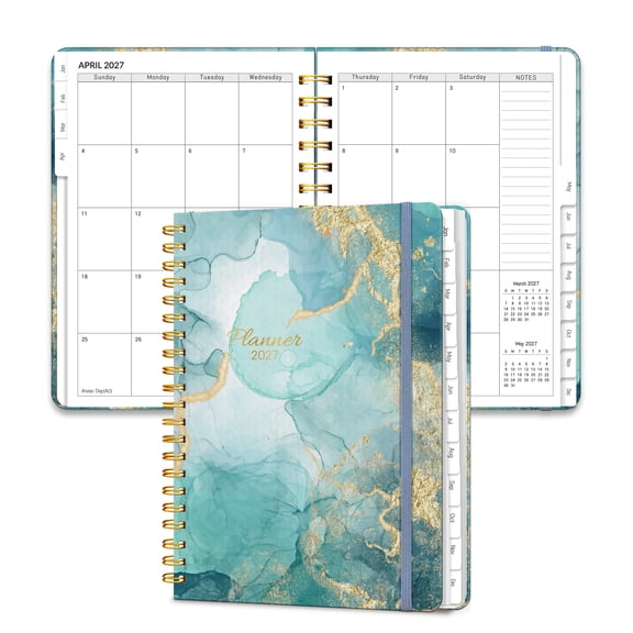 Lonely Oak 2027 Planner 12 Months from Jan.2027 to Dec.2027 6.18"x 8.5", A5 Daily Weekly and Monthly Calendar Agenda(Grey Marble)