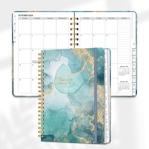 Lonely Oak 2026-2027 Academic Monthly Planner 8.5" x 6.18", 12 Month Teacher Agenda July 2026-June 2027 for School & Work(Grey Marble)