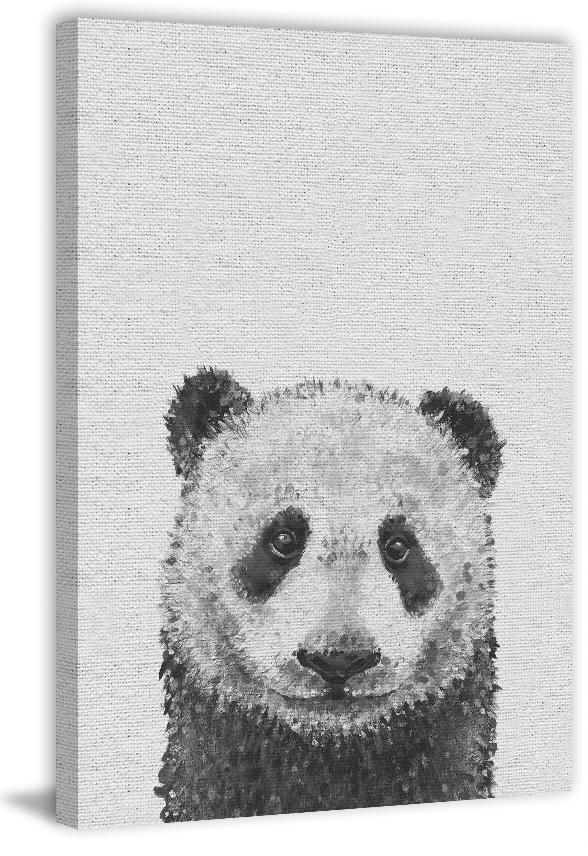 Lonely Panda Painting Print on Wrapped Canvas