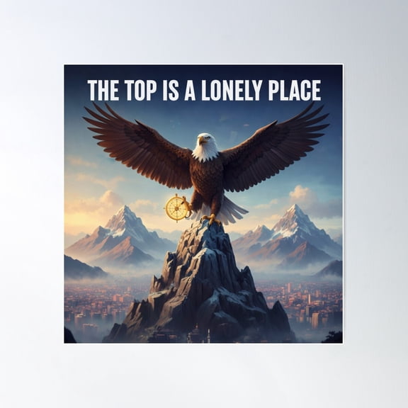Lonely Peak Eagle King Majestic Wilderness Illustration Home Decor Office Wall Art