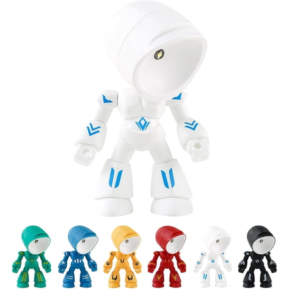 Lonely Robot Cartoon Cute Robot Design Companion Table Light, Mini Creative Ro-bot Table Lamp, LED Mini Night Light, Posable Body Bot Style for Bedroom Office