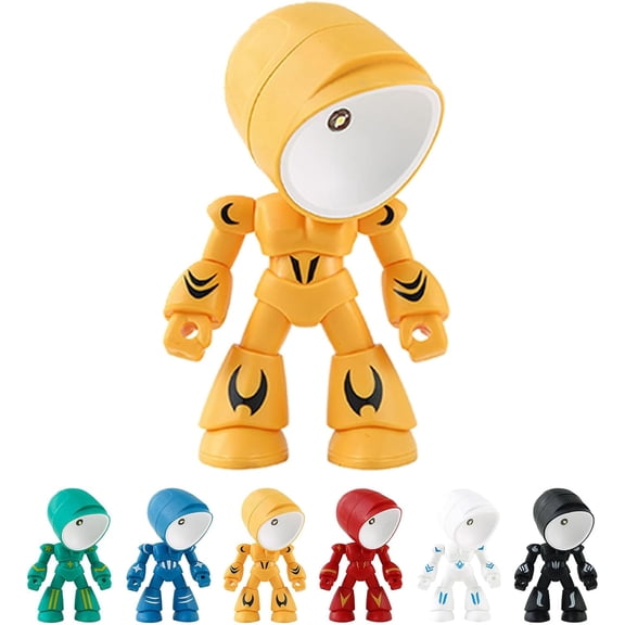 Lonely Robot Cartoon Cute Robot Design Companion Table Light, Mini Creative Ro-bot Table Lamp, LED Mini Night Light, Posable Body Bot Style for Bedroom Office