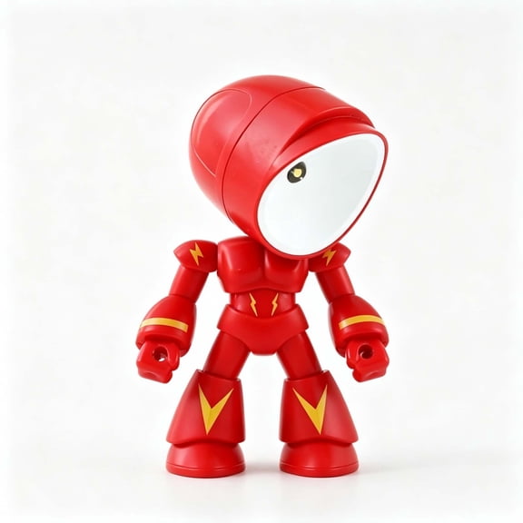 Lonely Robot LED Mini Night Light, Cartoon Cute Companion Desk Lamp with Magnetic Base, Gift for Thanksgiving Christmas Halloween Birthday, Room Decor(Red)