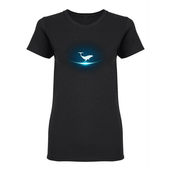 Lonely Whale In Space Shaped T-Shirt Women -Image by Shutterstock, Female Large