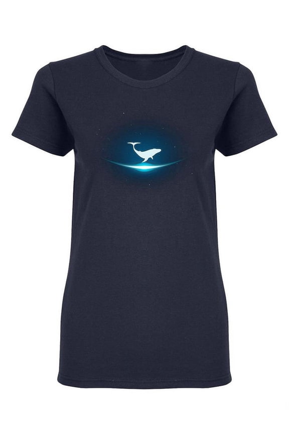 Lonely Whale In Space Shaped T-Shirt Women -Image by Shutterstock, Female Large
