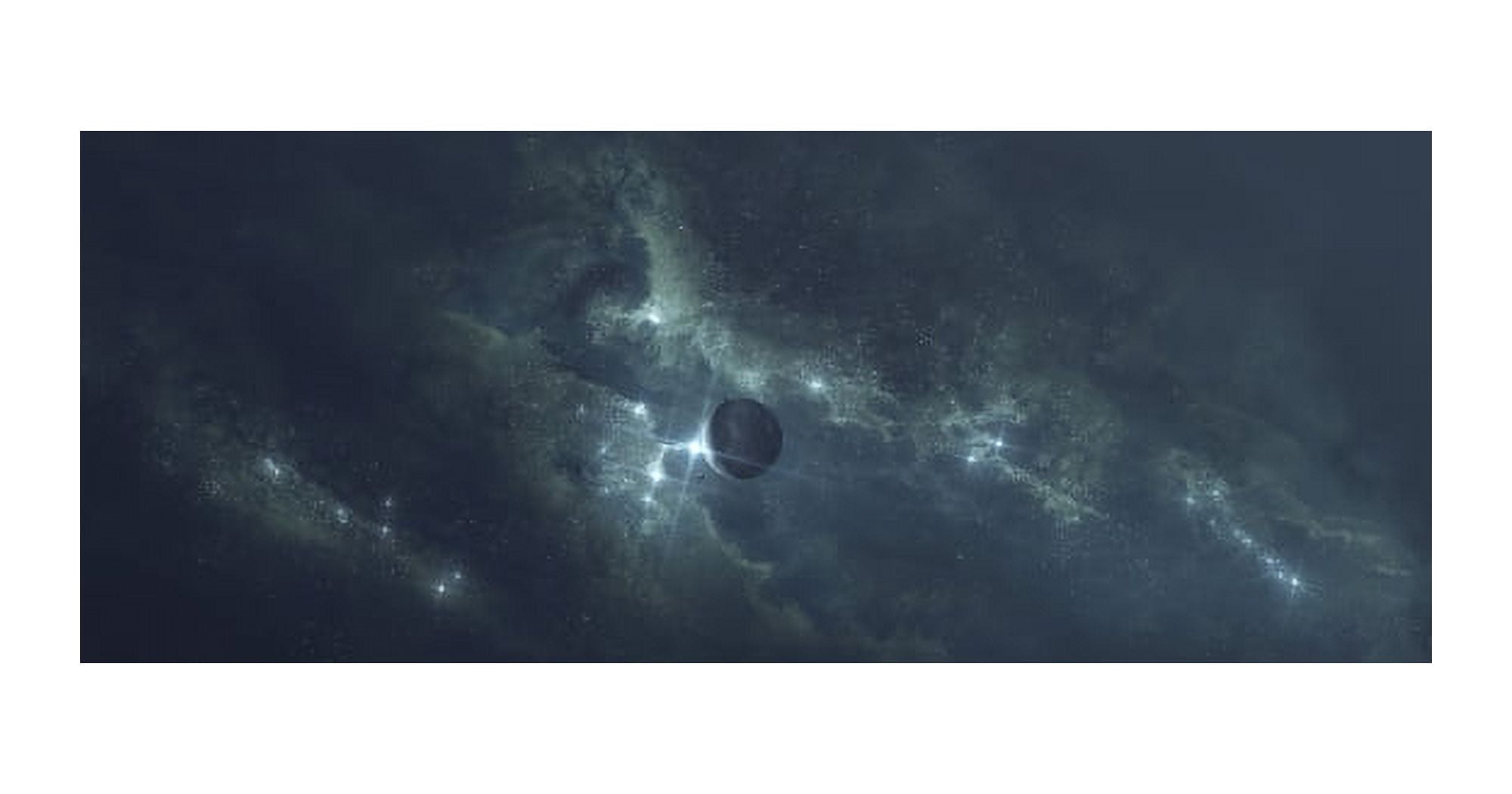 Lonely earthlike planet along with its moons Canvas Art - Tomasz DabrowskiStocktrek Images (39 x 21)