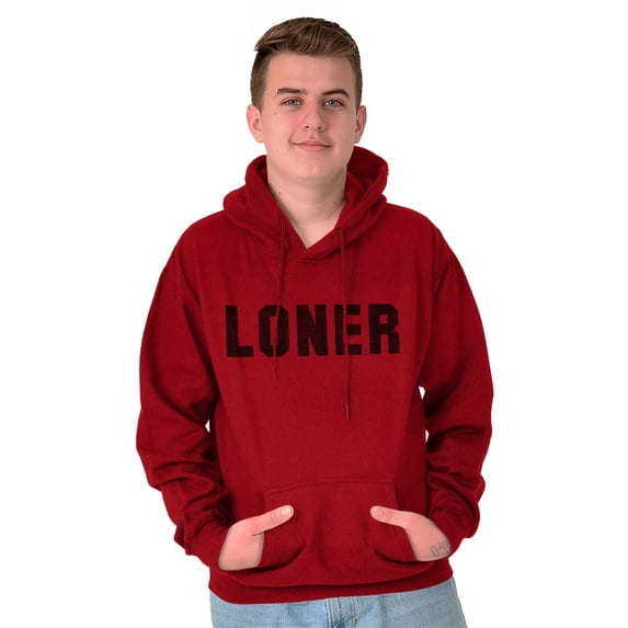 Loner Simple Anti Social Statement Hoodie Sweatshirt Women Men Brisco Brands 2X