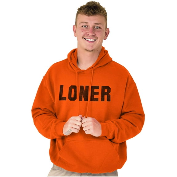 Loner Simple Anti Social Statement Unisex Plus Fleece Graphic Hoodie Brisco Brands 2X