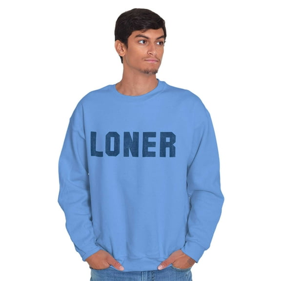 Loner Simple Anti Social Statement Unisex Plus Fleece Graphic Sweatshirt Brisco Brands 3X
