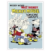 Lonesome Ghosts - Starring Mickey Mouse - Vintage Film Movie Poster c.1938 - Master Art Print (Unframed) 9in x 12in