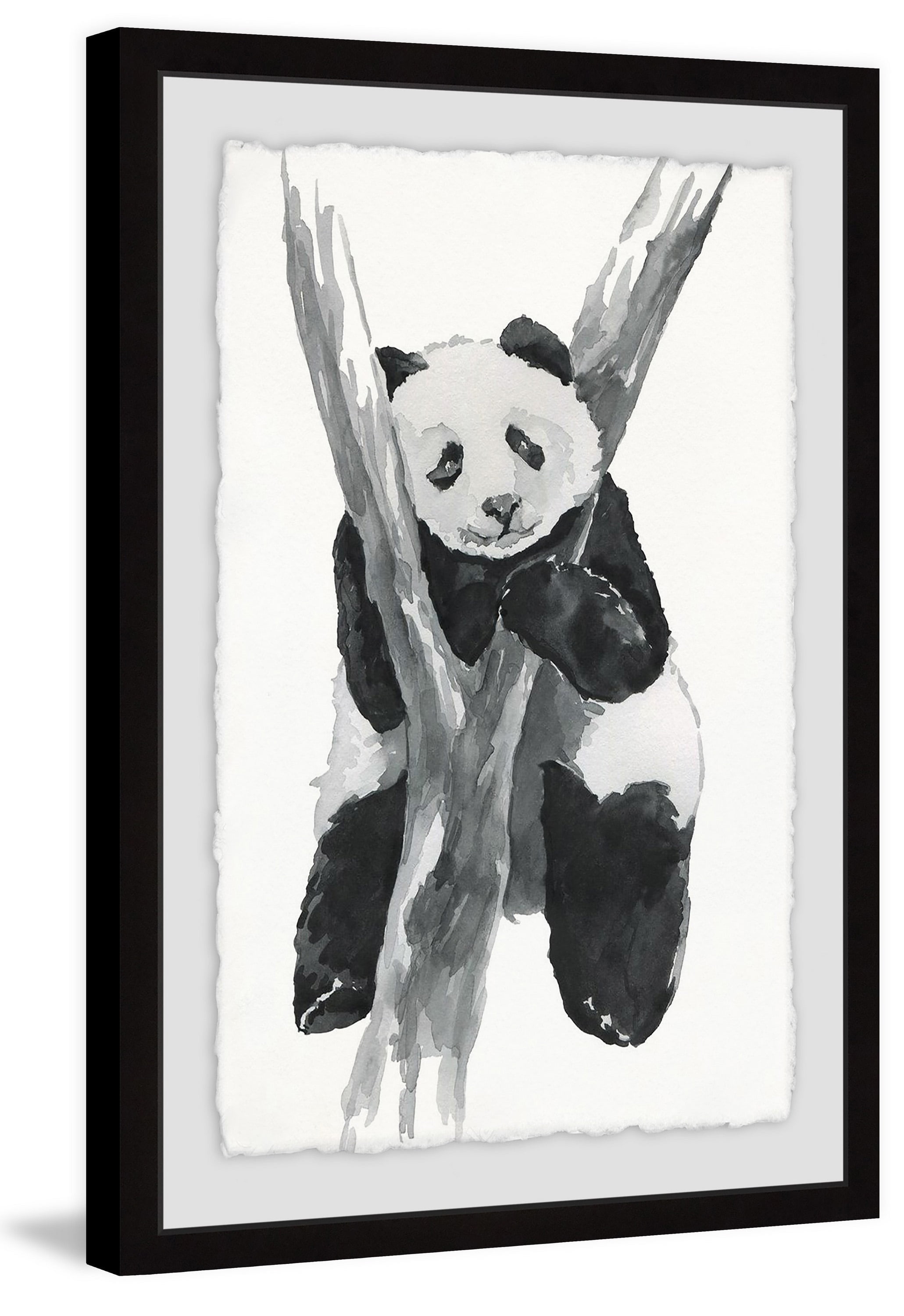 Lonesome Panda Framed Painting Art Print