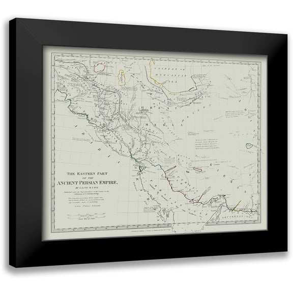 Long 14x12 Black Modern Framed Museum Art Print Titled - Middle East Persian Empire Eastern - Long 1831