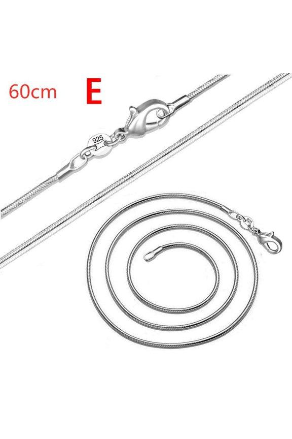 Long 16-28inch (40-80cm) Silver Chokers Necklaces 1mm Snake Chains Necklace