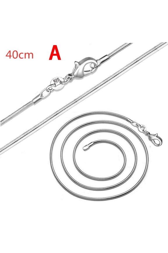 Long 16-28inch (40-80cm) Silver Chokers Necklaces 1mm Snake Chains Necklace