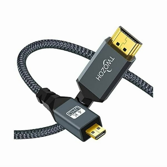 Long 4K Micro HDMI to HDMI Cable 15FT, High-Speed Full HDMI to Micro HDMI Braided Cord Support 3D 4K/60Hz 1080p