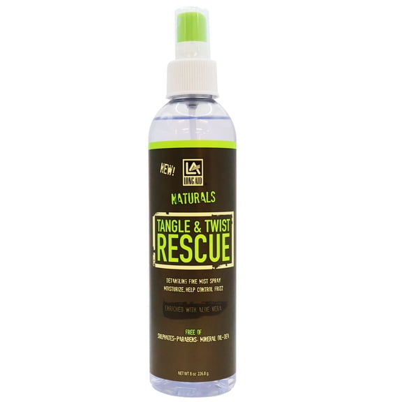 Long Aid Tangle and Twist Rescue Detangle Fine Hair Mist Spray 8 Oz., Pack of 2