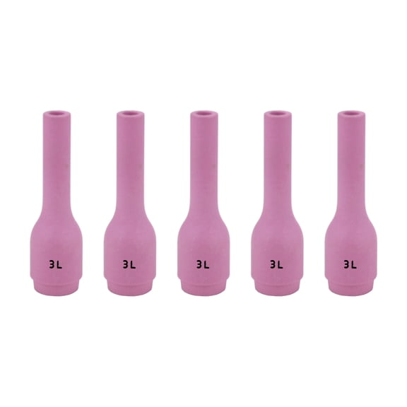 Long Alumina Nozzle Cups for TIG Welding Torches Series 9/20/25 with Standard Set-Up and 17/18/26 with Stubby Set-Up - Model: 796F70 - #3 (3/16") - (5 PACK)