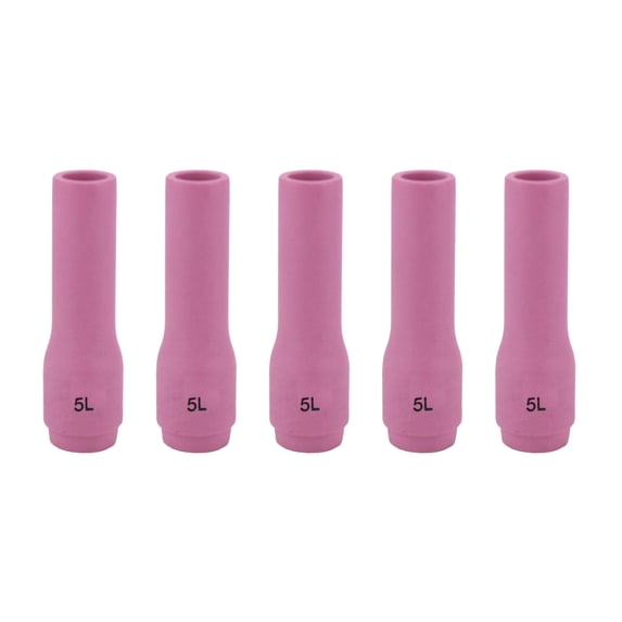 Long Alumina Nozzle Cups for TIG Welding Torches Series 9/20/25 with Standard Set-Up and 17/18/26 with Stubby Set-Up - Model: 796F72 - #5 (5/16") - (5 PACK)