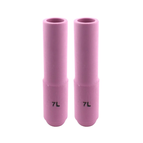 Long Alumina Nozzle Cups for TIG Welding Torches Series 17/18/26 with Standard Set-Up - Model: 10N47L - #7 (7/16") - (2 PACK)