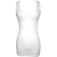thumbnail image 1 of Long And Lean Ribbed Cotton Tank Top Junior Plus Size, 1 of 1