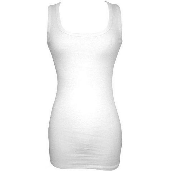 Long And Lean Ribbed Cotton Tank Top Junior Plus Size