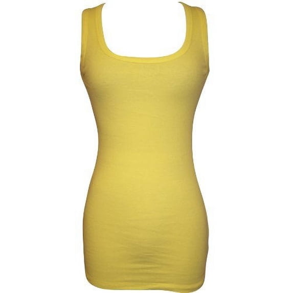 Long And Lean Ribbed Cotton Tank Top Junior Plus Size